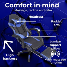 Gaming Chair Leather Racing Office Executive Recliner Swivel Seat/Gaming Desk UK