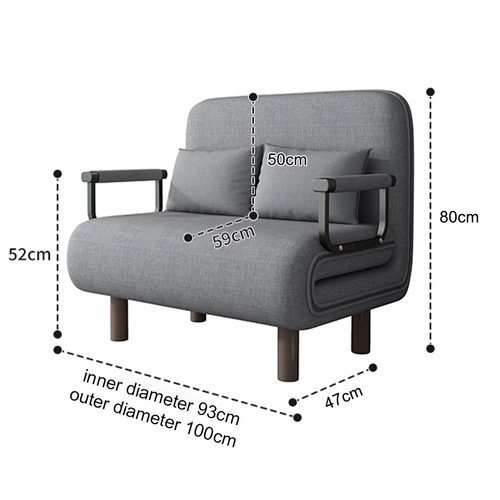 Double Fabric Sofa Bed Sleeper Couch Sofabed Settee Recliner Beds Folding UK