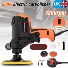 Heavy Duty 980W Car Polisher Buffer Sander Waxing Kit 6 Speed With 5" Pad Bonnet