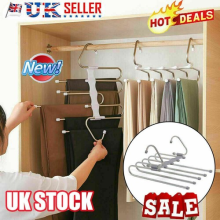 Clothes Pants Trouser Magic Hanger Multi Layer Storage Rack Closet Organizer UK