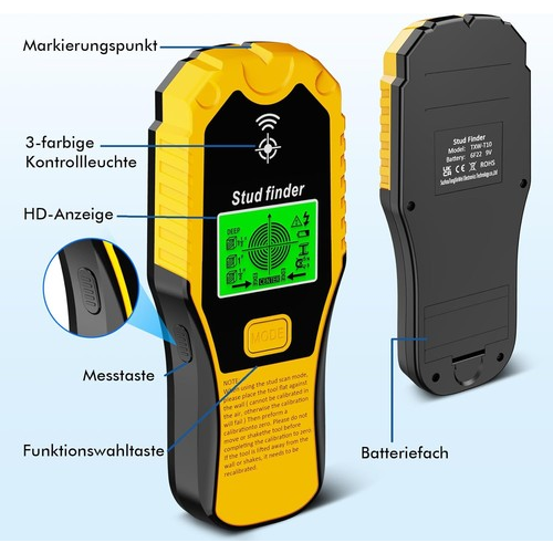 5 in 1 LCD Stud Finder Pipe Sensor Metal Wire Detector Wall Scanner Electric UK 2