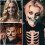 Halloween Face Tattoos 9 Sheets Skeleton Skull Mouth Spider Web 3D Makeup Decals 4