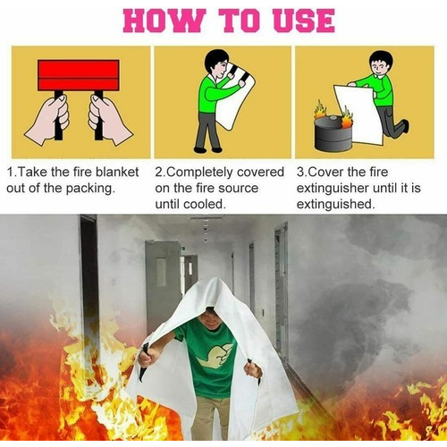 Quick Release Home Office Kitchen Safety Shelter Large Fire Blanket In Case UK