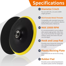 50Pcs Sanding Disc Kit Hook & Loop 125mm Attachment Drill Grinder Backing Pad UK