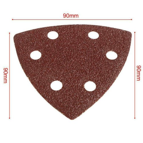 50Pcs Assorted Triangle Sanding Pads Sandpaper for Multi Tool Oscillating Loop