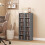 Homcom HOMCOM Set of 2 CD Storage Unit DVD Shelf with Adjustable Shelves Light Grey 1