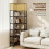 Homcom HOMCOM L-Shaped Bookshelf, 6-Tier Bookcase with Metal Frame, Rustic Brown 4