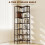 Homcom HOMCOM L-Shaped Bookshelf, 6-Tier Bookcase with Metal Frame, Rustic Brown 5