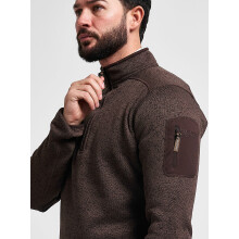 JACK PYKE Melange Quarter Zip Fleece Long sleeve Brown Fleck X-Large