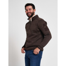 JACK PYKE Melange Quarter Zip Fleece Long sleeve Brown Fleck 3X-Large