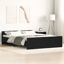vidaXL Bed Frame without Mattress Black Oak 120x200 cm Engineered Wood