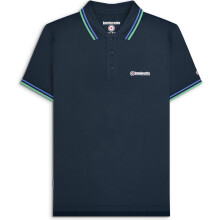 (4XL, Navy Blue/Cameo) Lambretta Mens Twin Tipped Short Sleeve 3 Button Placket Cotton Polo Shirt Top