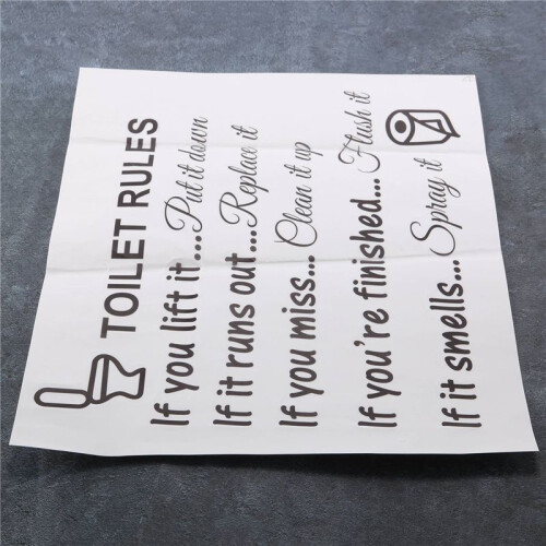 Toilet Rules Bathroom Removable Wall Sticker Vinyl Art Decals DIY Home Decor 2