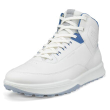 (UK 9-9.5, White/Federal Blue) Ecco Mens Golf Street Vibe Hi-Top Spikeless Waterproof Leather Golf Shoes