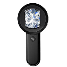 USB Charging 100X Reading Loupe with 8 LED Light Rechargeable Portable Magnifier 2 Lighting Modes for Seniors Reading