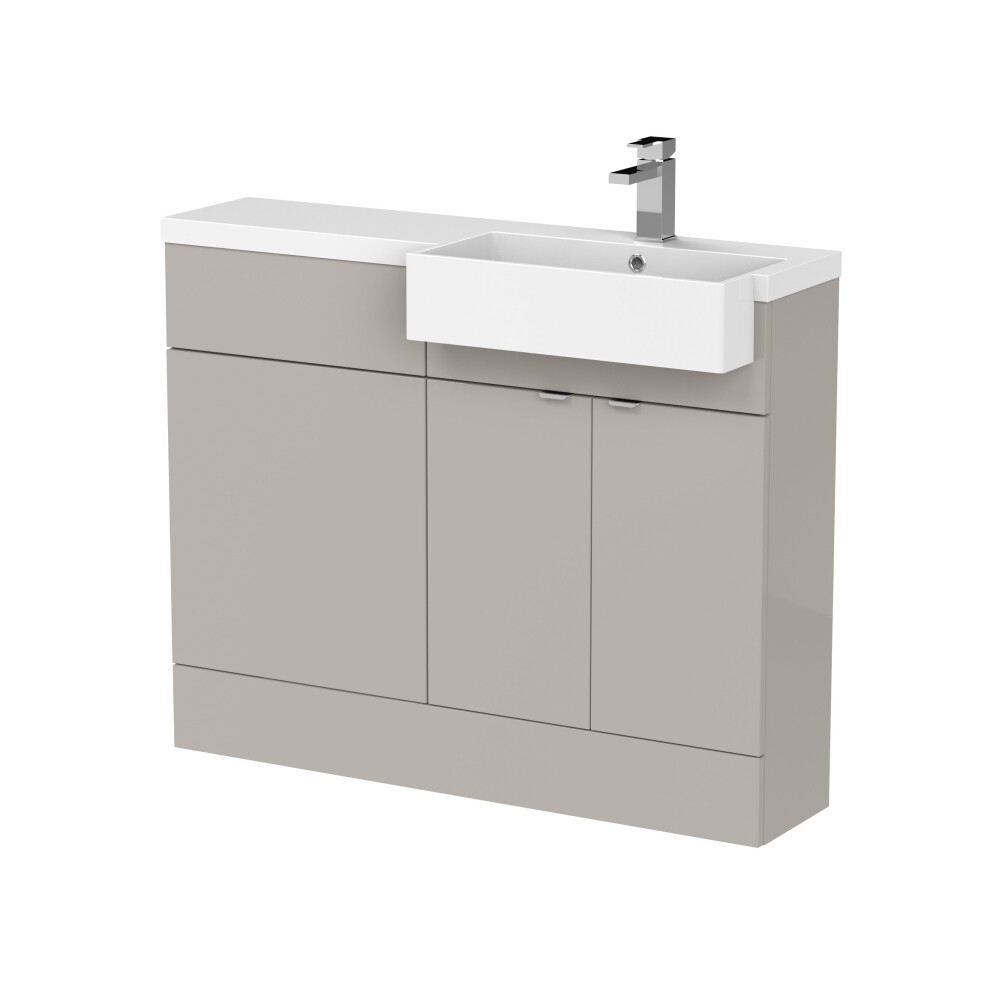 Photos - Toilet Alrewas Contemporary 2 Door Right-Hand Floor Standing Combination Unit with Basin, Pebble Grey, 1100mm BFDY3251