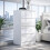 High Gloss 4 drawer White chest Unit Modern Handleless Design 4