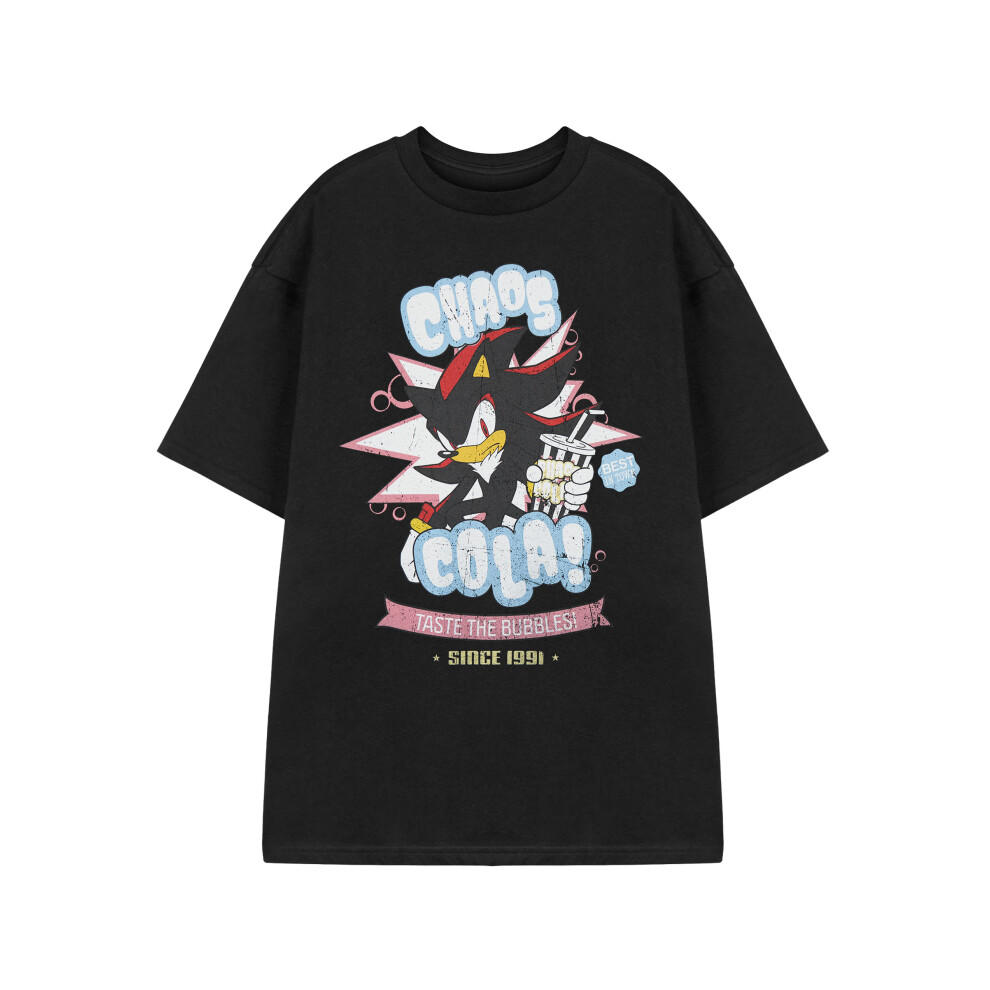 Sonic The Hedgehog (Large) Short Sleeved T-Shirt (Mens Black)