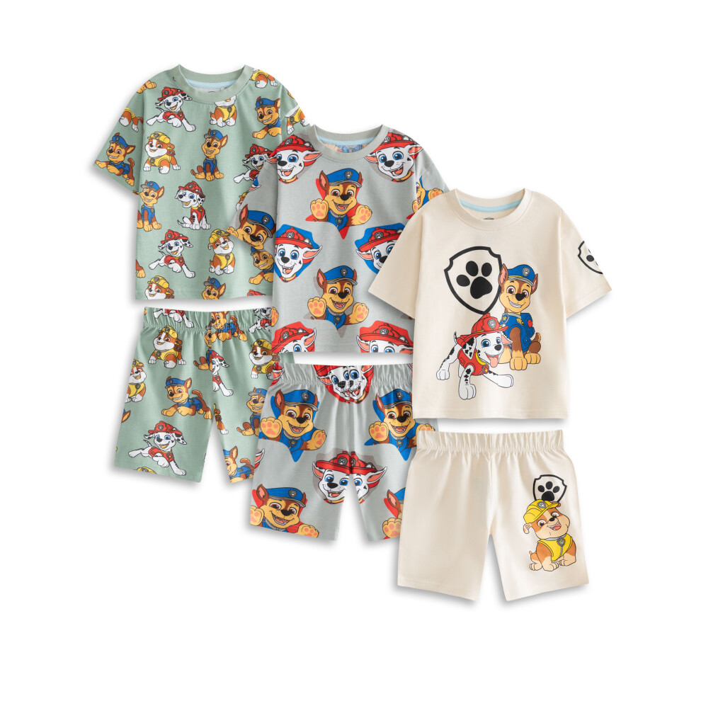 Paw Patrol (4-5 Years) Multi-Pack Of 3 Short Sleeve Short Leg Pyjama Set (Boys Multicoloured)