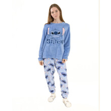 (X-Large) Disney Lilo & Stitch Long Sleeve Long Leg Pyjama Set (Womens Blue)
