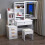 Dressing Table With Drawers Mirror Stool Set Makeup Desk Vanity Table Bedroom 1