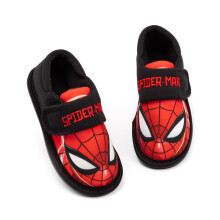 (13 UK Child) Marvel hook and loop Loafer Slippers (Boys Black)