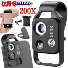 Nano Zoom 200x Clip-On Lens for Android iPhone Phone Magnification Microscope UK
