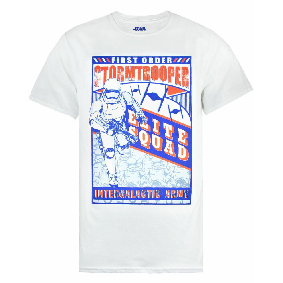 Star Wars (X-Large) Short Sleeved T-Shirt (Mens White)