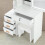 Dressing Table With Drawers Mirror Stool Set Makeup Desk Vanity Table Bedroom 7