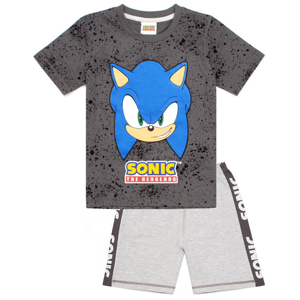 Sonic The Hedgehog (5-6 Years) Short Sleeve Short Leg Pyjama Set (Boys Grey)