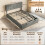 Homcom HOMCOM PU Leather King Bed Frame with Storage and Adjustable Headboard, Grey 9