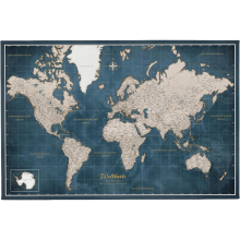 Mapa Ĺšwiata Tablica Korkowa Edukacyjna Dekoracyjna Niebieska 120x80 cm