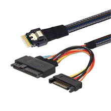 U.2/U.3 SSD Cable Slimline SAS SFF-8654 4i to SFF-8639 U.2 U.3 Data Cable 50cm for Computer