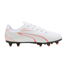 (13 UK Child, White/Glowing Red) Puma Childrens/Kids Vitoria FG/AG Firm Ground Football Boots