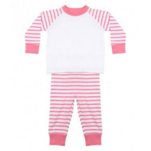 (18-24 Months, Pale Pink/White) Larkwood Baby Boys/Girls Striped Pyjamas