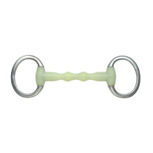 (4.5in, Pale Green) Shires Equikind Ripple Mullen Mouth Horse Eggbutt Snaffle Bit