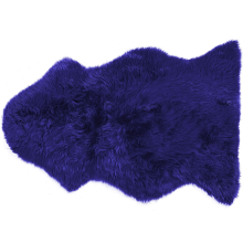 Sheepskin Rug ULURU Navy Blue 65 x 110 cm