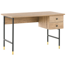 Home Office Desk ABILEN 120 cm 60 cm with Drawers Light Brown