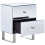Beliani 2 Drawer Bedside Table NESLE Glass Mirrored Silver 9