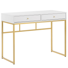 Console Table DAPHNE 100 cm 48 cm with Drawers White/ Gold
