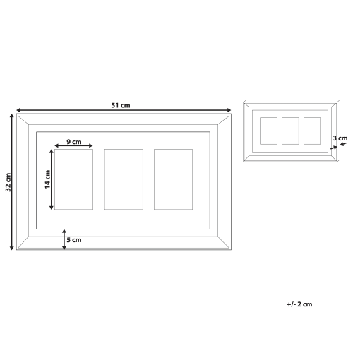 Beliani Frame for 3 Photos DALABA Silver 2