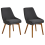 Beliani Set of 2 Dining Chairs MELFORT Fabric Black 1