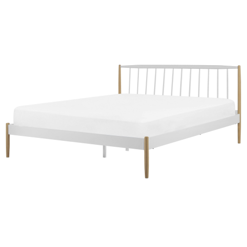 Beliani Bed Metal MAURS 160 x 200 cm (EU King) White