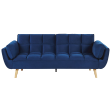 Sofa Bed 3 Seater ASBY Velvet Navy Blue