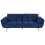Beliani Sofa Bed 3 Seater ASBY Velvet Navy Blue 1