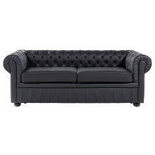 Sofa 3 Seater CHESTERFIELD Leather Black