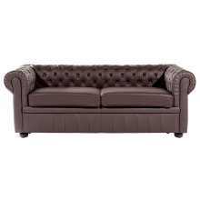 Sofa 3 Seater CHESTERFIELD Leather Brown