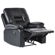 Recliner Chair BERGEN with Footrest Faux Leather Black