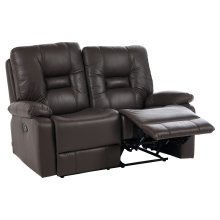 Manual Recliner Sofa 2 Seater BERGEN Faux Leather Brown