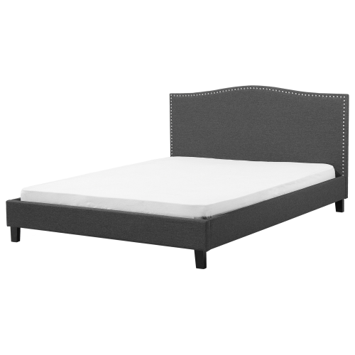 Beliani Bed Fabric MONTPELLIER 180 x 200 cm (Super King) Dark Grey